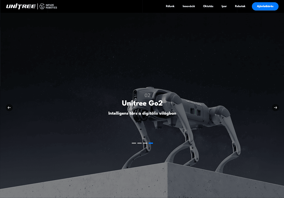 Unitree weboldal fejlesztés