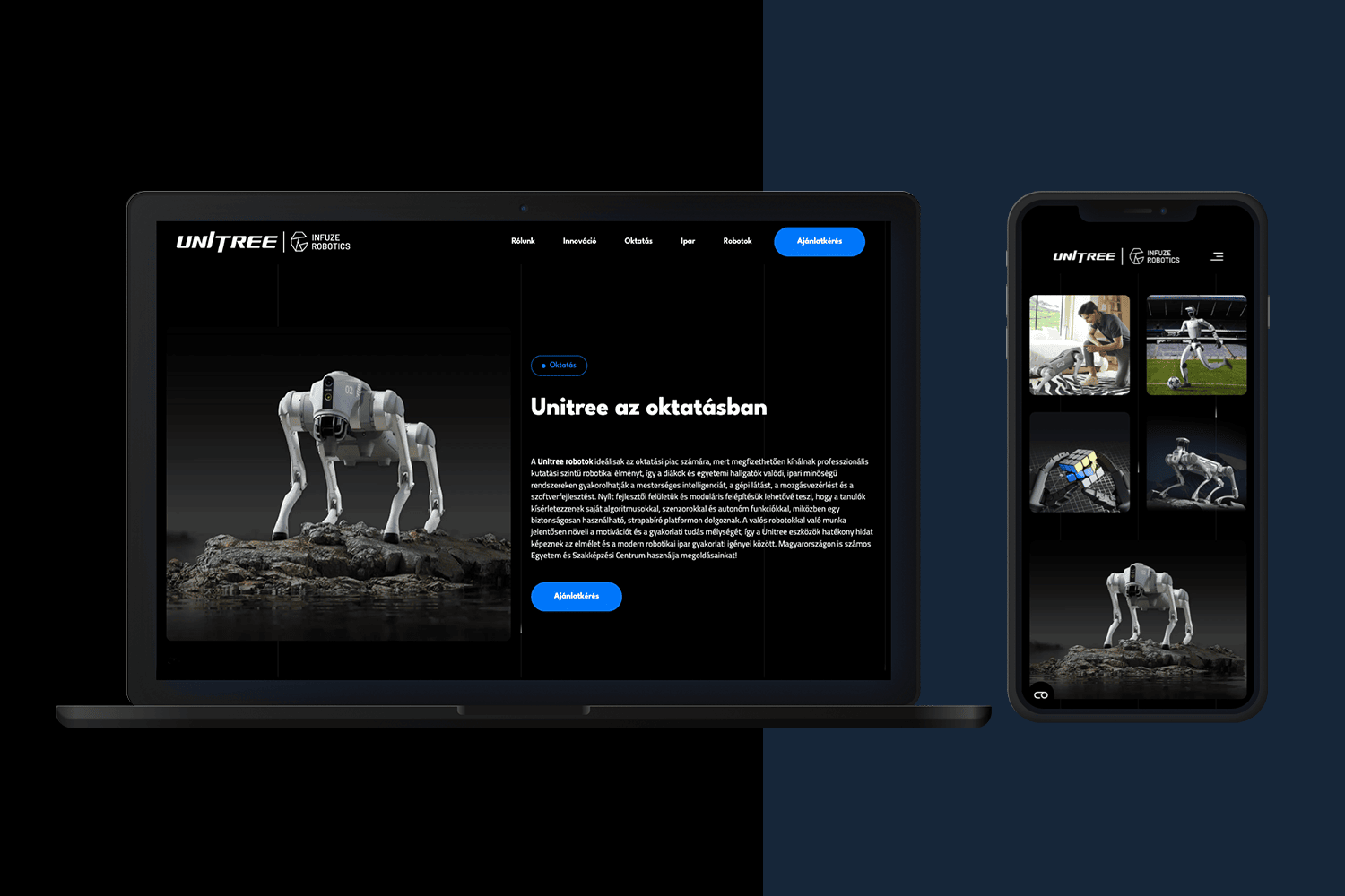 Unitree weboldal fejlesztés