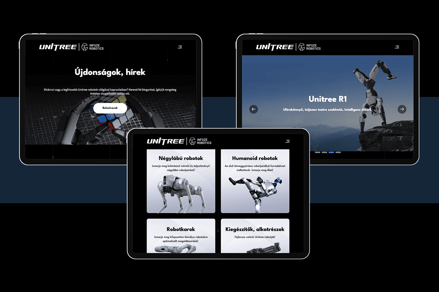 Unitree weboldal fejlesztés