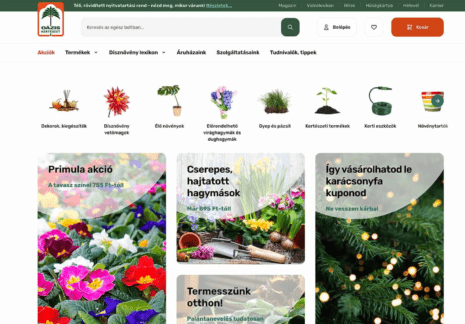Oázis Kertészet – Egységes webáruház és katalógus platform