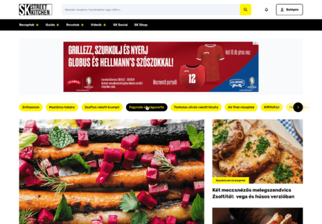 Street Kitchen felhasználói élmény és felület tervezés